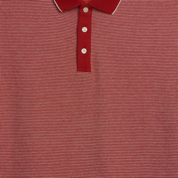 MEN'S EUC XXL JOSEPH ABBOUD POLO SHIRT, RUST WITH CREAM Modern Fit - Picture 3 of 6